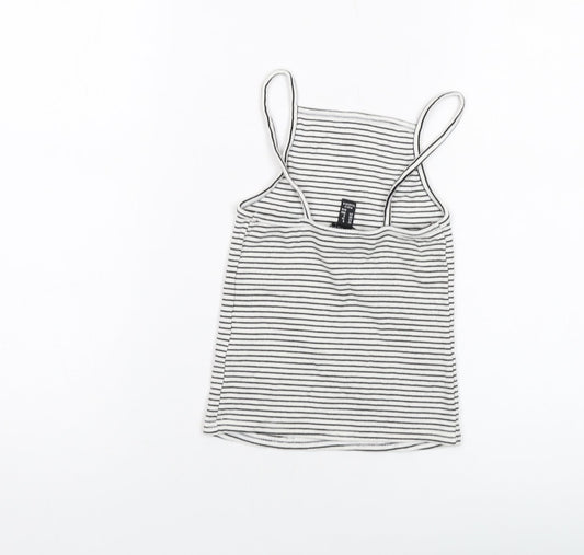 Womens UK Size 8 New Look White Cropped Tank