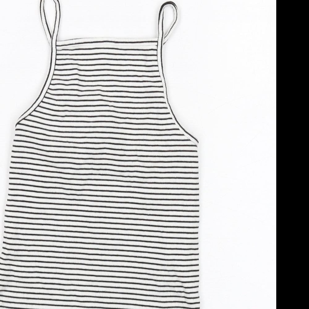 Womens UK Size 8 New Look White Cropped Tank