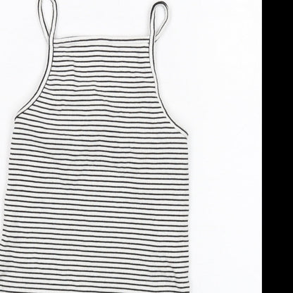 Womens UK Size 8 New Look White Cropped Tank