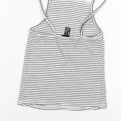Womens UK Size 8 New Look White Cropped Tank