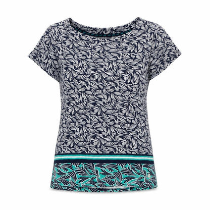 Womens UK Size 12 Maine Blue Basic T-Shirt