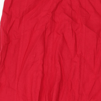 Autograph Womens Red Cotton A-Line Skirt Size 12 Zip