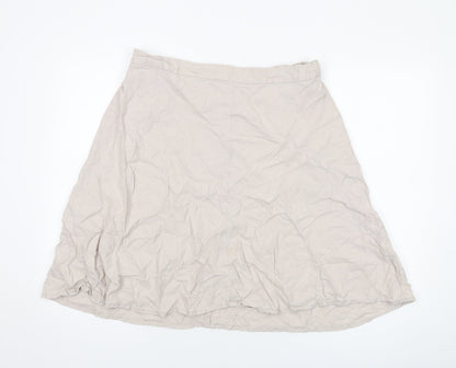 M&Co Womens Beige Linen Skater Skirt Size 16