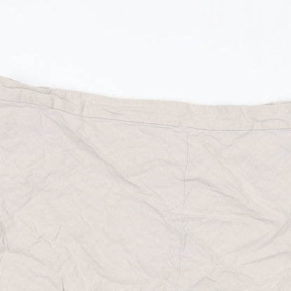 M&Co Womens Beige Linen Skater Skirt Size 16