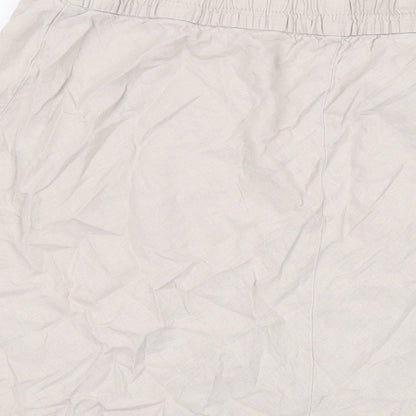 M&Co Womens Beige Linen Skater Skirt Size 16