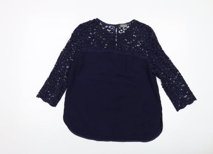 Womens UK Size 10 Phase Eight Blue Basic Blouse