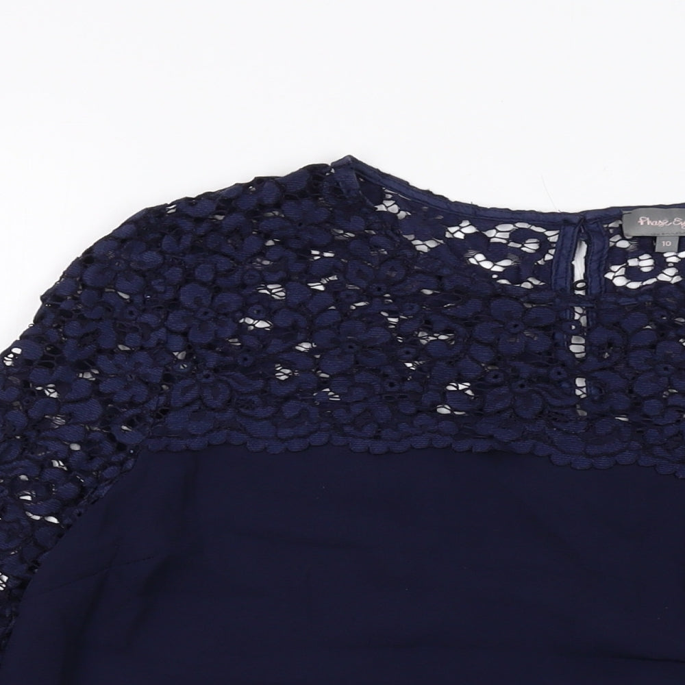 Womens UK Size 10 Phase Eight Blue Basic Blouse