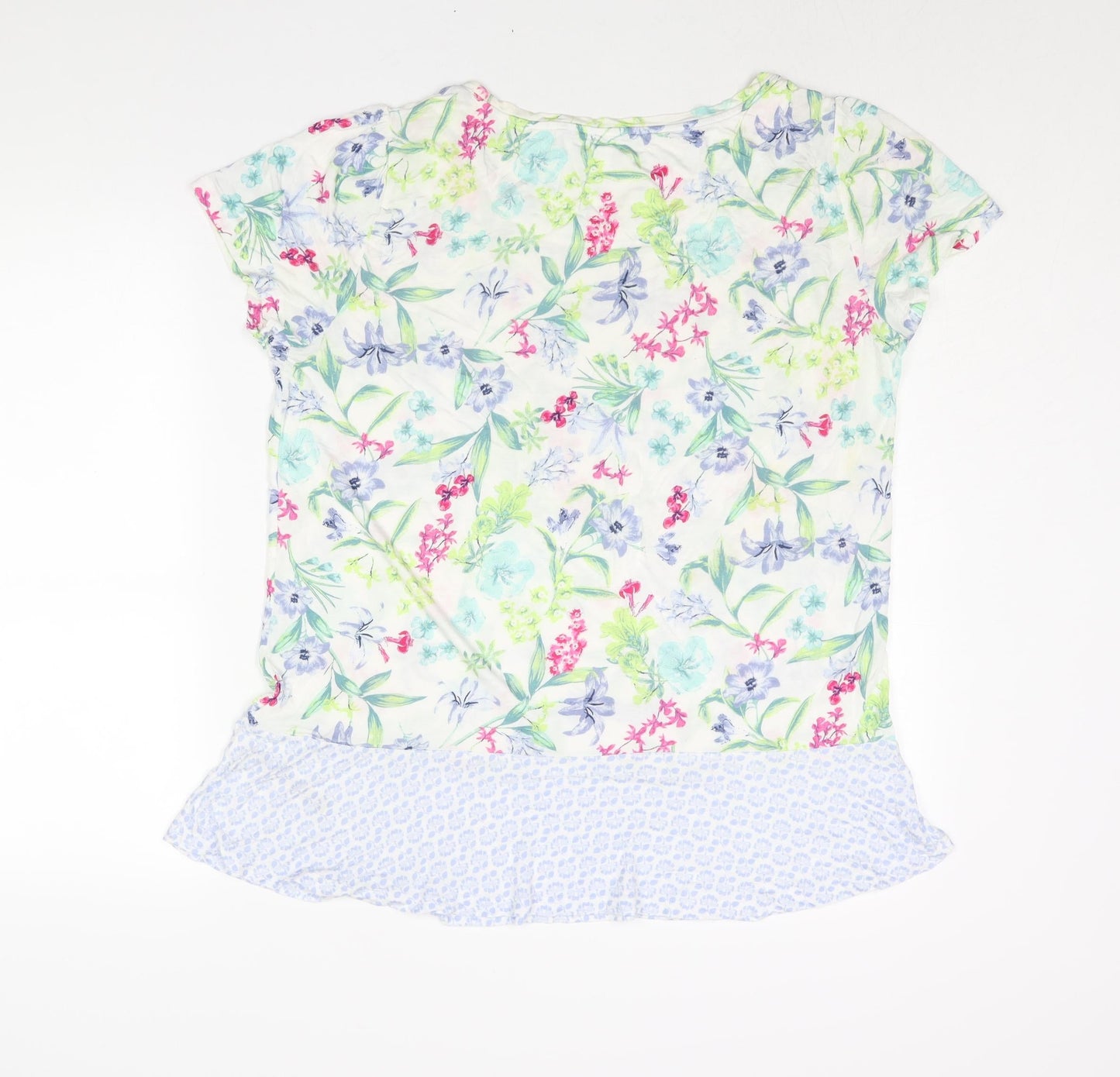 Marks and Spencer Womens Multicoloured Floral Viscose Top Pyjama Top Size 14