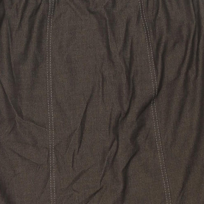 Marks and Spencer Womens Brown Polyester A-Line Skirt Size 14 Zip