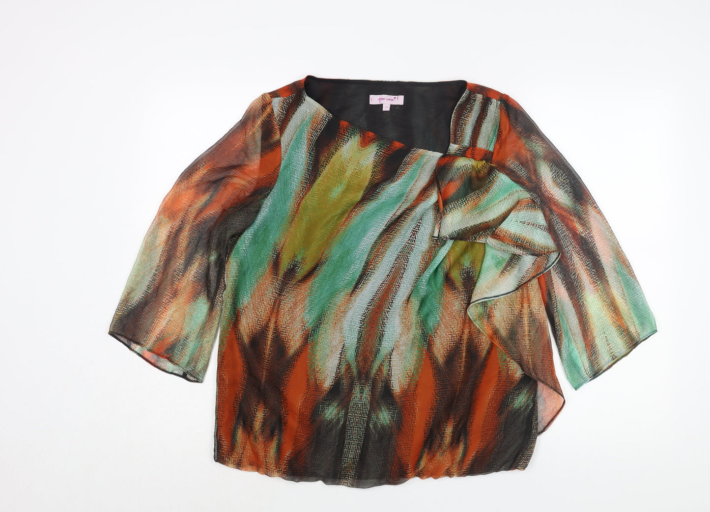 Womens UK Size 12 Per Una Multicoloured Basic Blouse