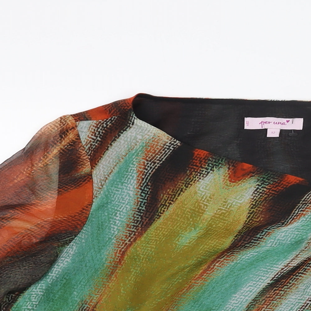 Womens UK Size 12 Per Una Multicoloured Basic Blouse
