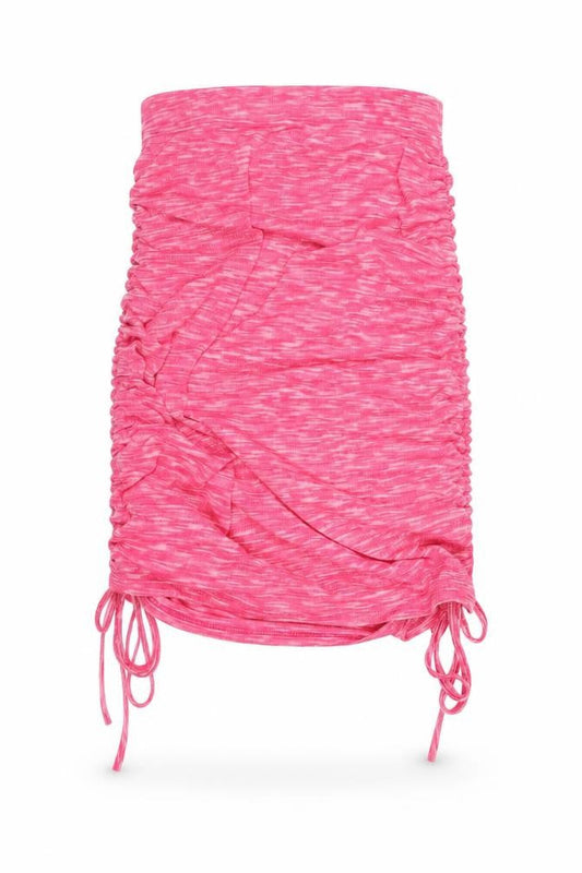 Missy Empire Womens Pink Polyester Bandage Skirt Size 8 - Adjustable Hem Drawstring Rouched