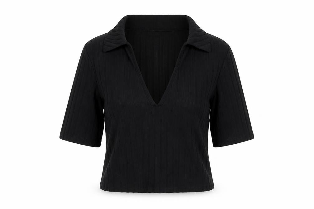 Womens UK Size 10 Miss Selfridge Black Cropped Blouse