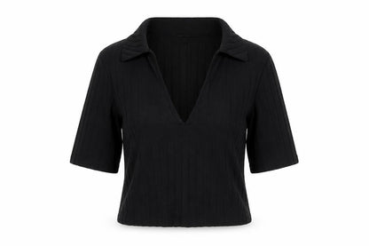 Womens UK Size 10 Miss Selfridge Black Cropped Blouse