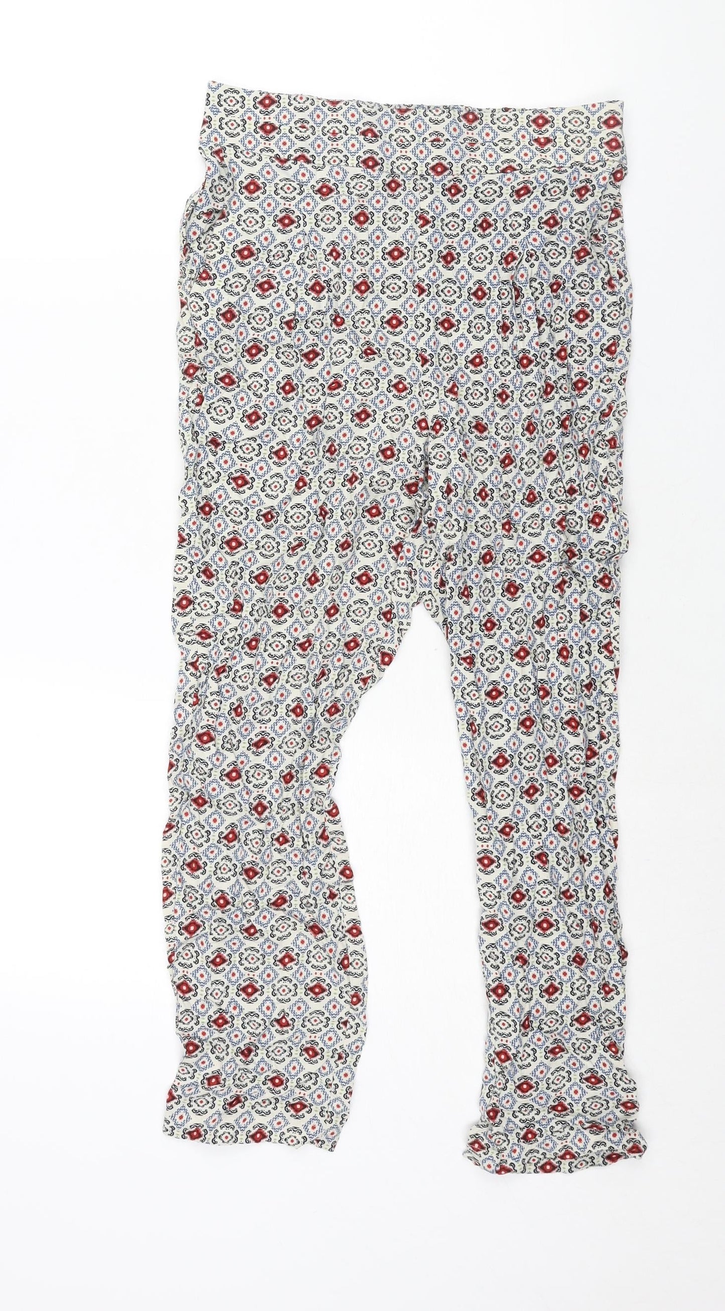 Womens UK Size 8 Marks and Spencer Regular Fit Harem Multicoloured Trousers