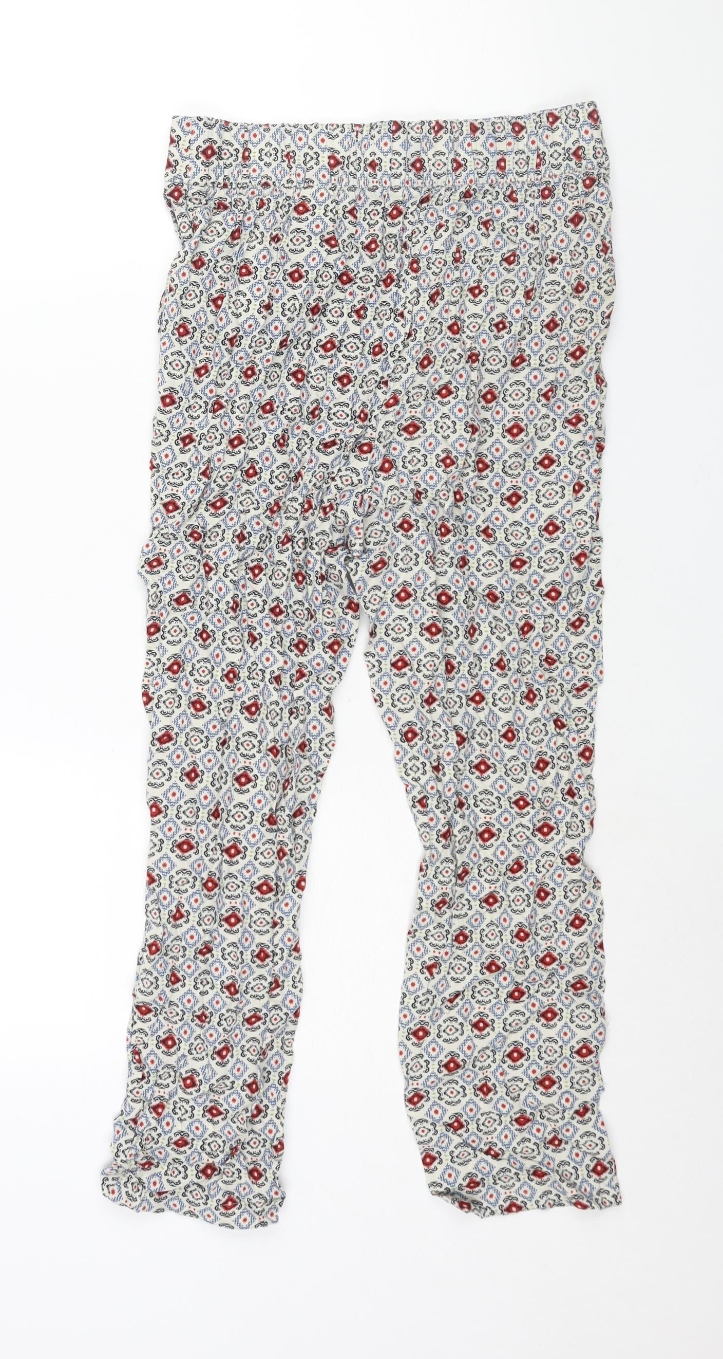 Womens UK Size 8 Marks and Spencer Regular Fit Harem Multicoloured Trousers