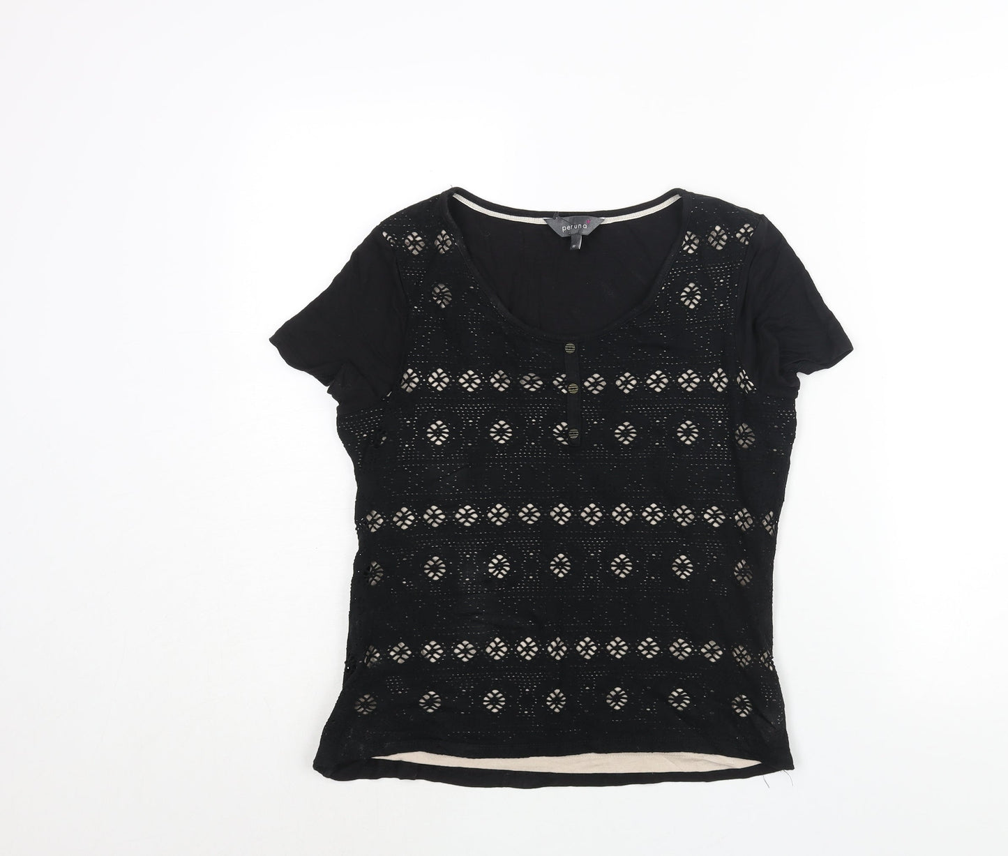 Womens UK Size 10 Per Una Black Basic Blouse