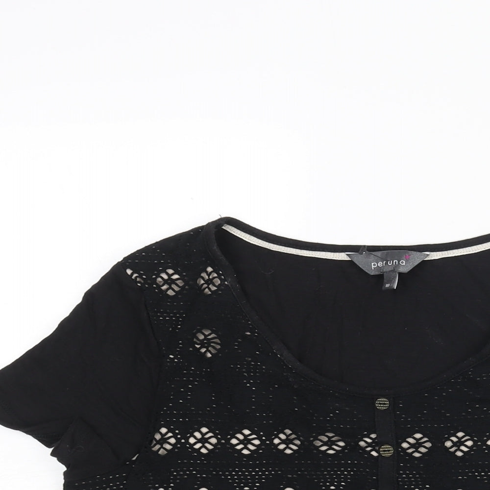 Womens UK Size 10 Per Una Black Basic Blouse