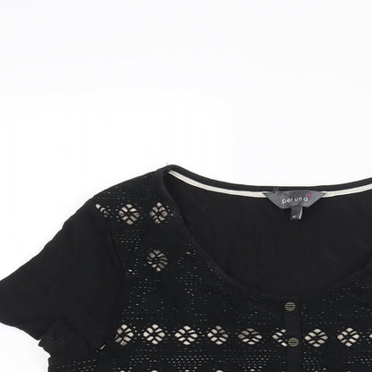 Womens UK Size 10 Per Una Black Basic Blouse