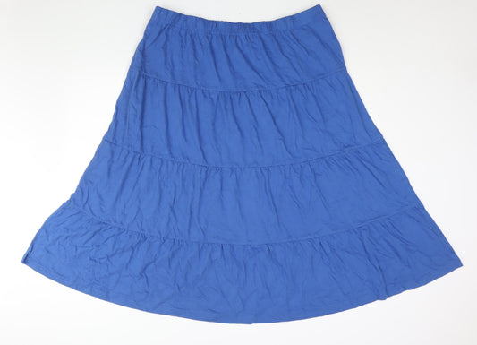 American Sweetheart Womens Blue Cotton A-Line Skirt Size 39 in