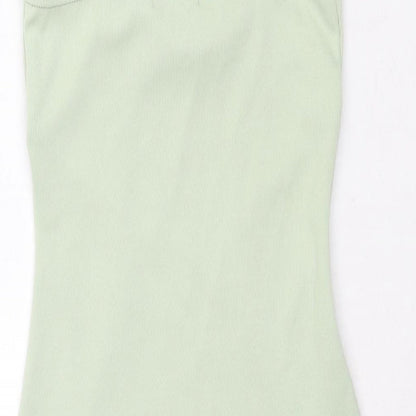 PRETTYLITTLETHING Womens Green Polyester Bodycon Size 8 Scoop Neck Pullover - Seam Detail