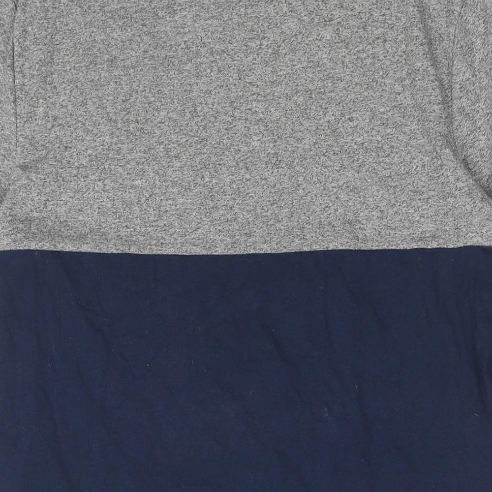 Topman Mens Green Colourblock Cotton T-Shirt Size XS Round Neck