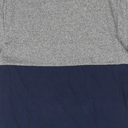 Topman Mens Green Colourblock Cotton T-Shirt Size XS Round Neck