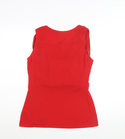 Womens UK Size 14 Julien Macdonald Red Basic Blouse