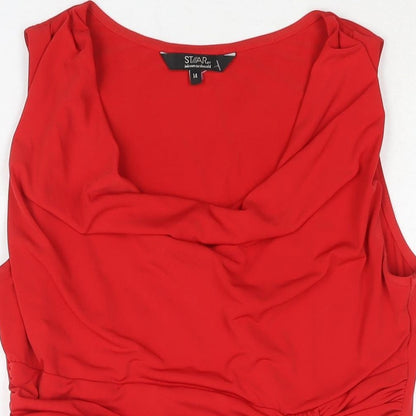 Womens UK Size 14 Julien Macdonald Red Basic Blouse