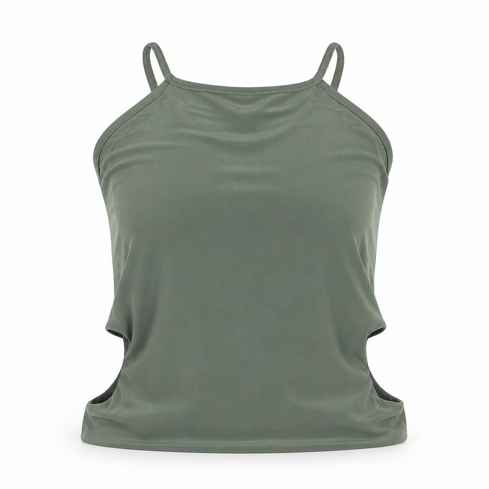 Womens UK Size 8 PRETTYLITTLETHING Green Camisole Blouse