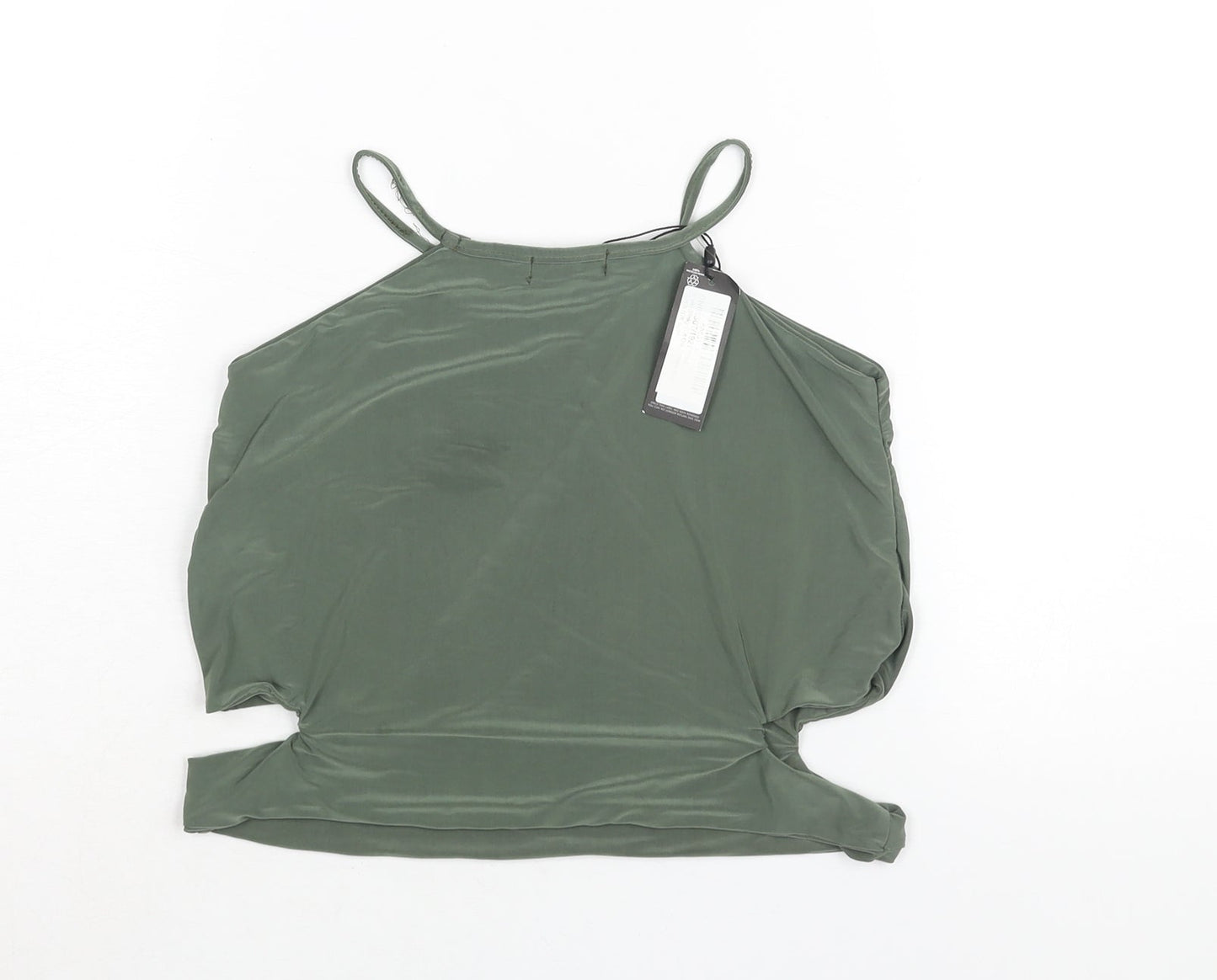 Womens UK Size 8 PRETTYLITTLETHING Green Camisole Blouse