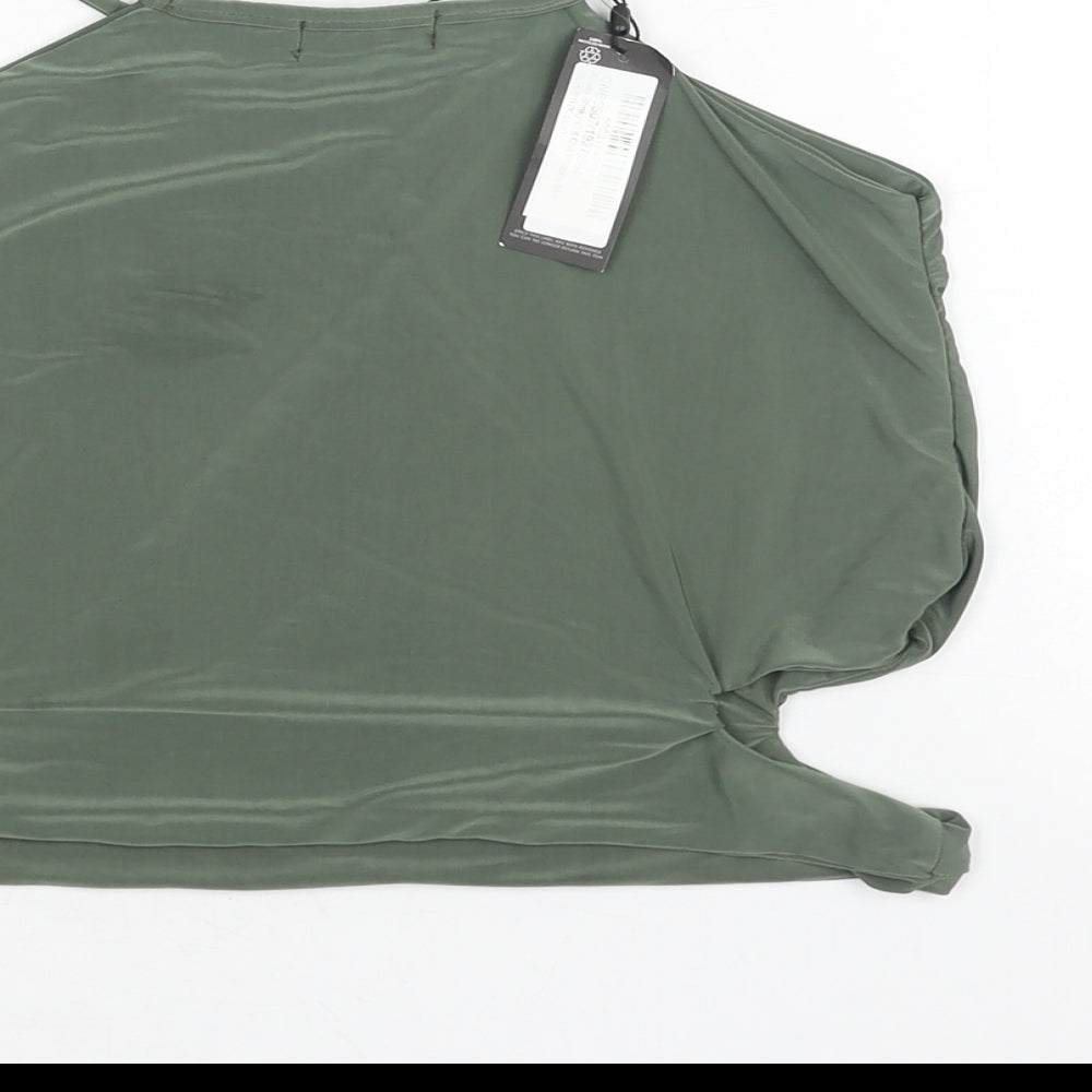Womens UK Size 8 PRETTYLITTLETHING Green Camisole Blouse