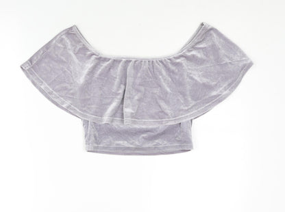 Womens UK Size 8 River Island Purple Cropped Blouse