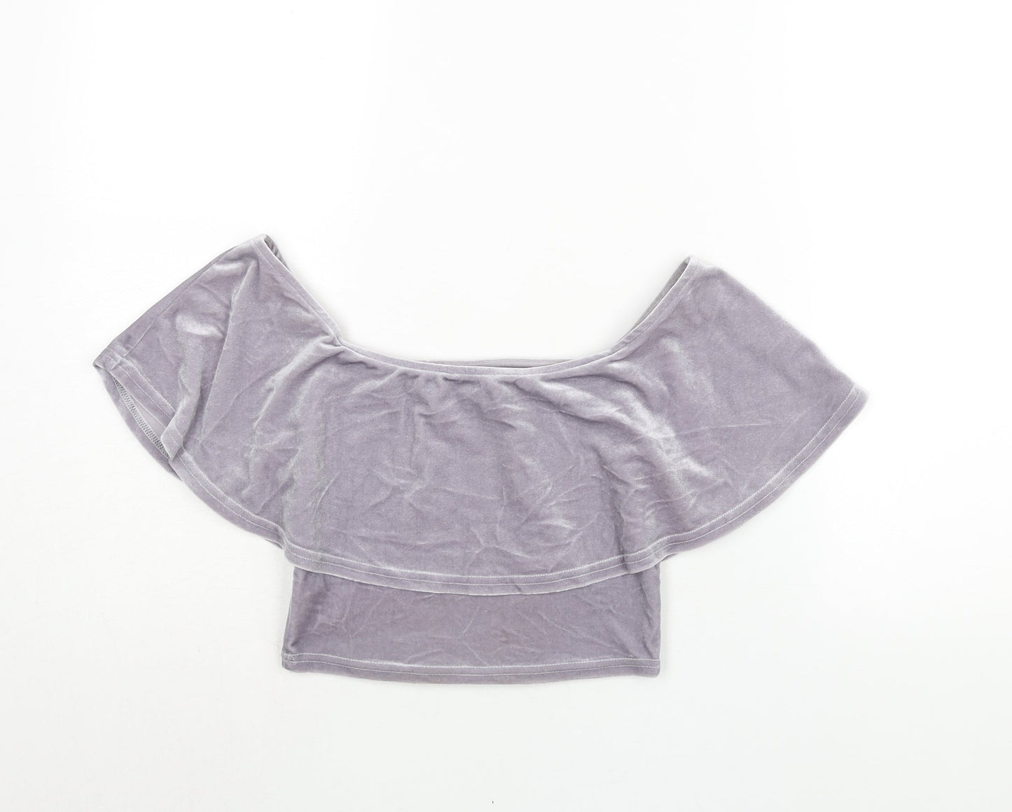 Womens UK Size 8 River Island Purple Cropped Blouse
