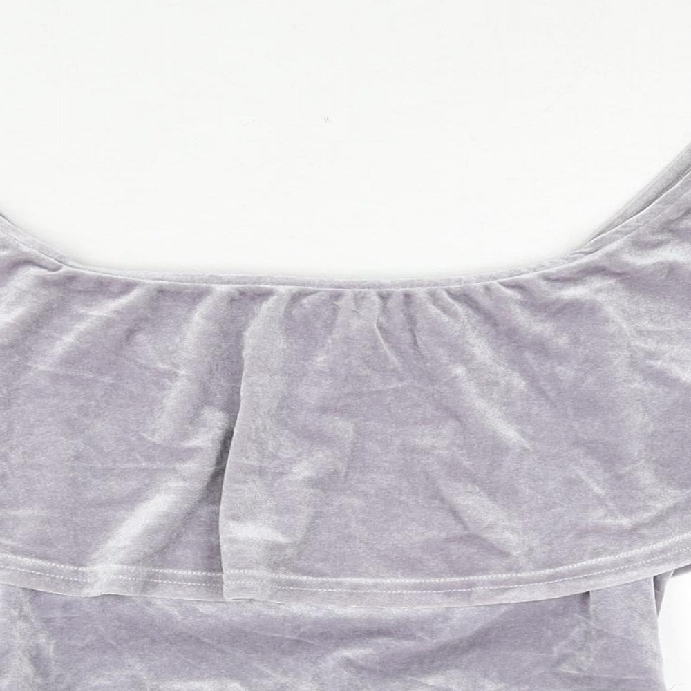 Womens UK Size 8 River Island Purple Cropped Blouse
