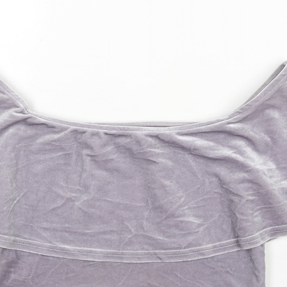 Womens UK Size 8 River Island Purple Cropped Blouse