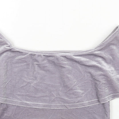 Womens UK Size 8 River Island Purple Cropped Blouse