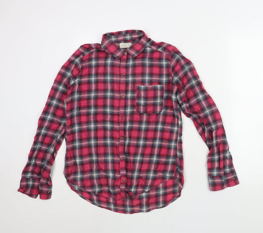 Womens UK Size S Hollister Pink Basic Button-Up