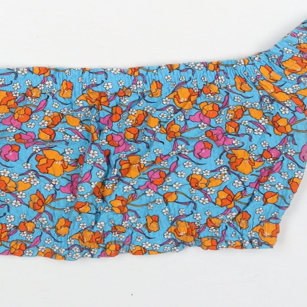 Womens UK Size 10 Topshop Blue Cropped Blouse