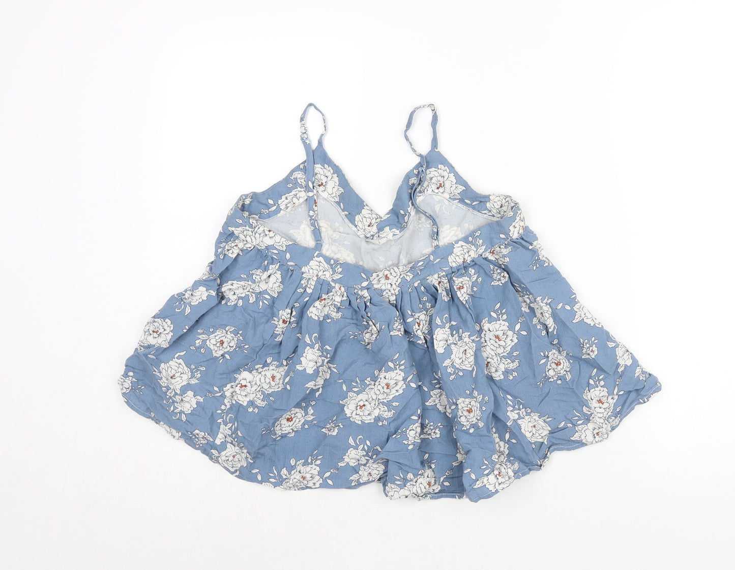 Glamorous Womens Blue Floral Polyester Camisole Blouse Size S Sweetheart - Flare