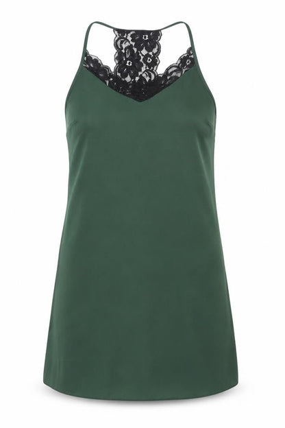 River Island Womens Green Polyester Shift Size 10 Scoop Neck Pullover - Lace Detail