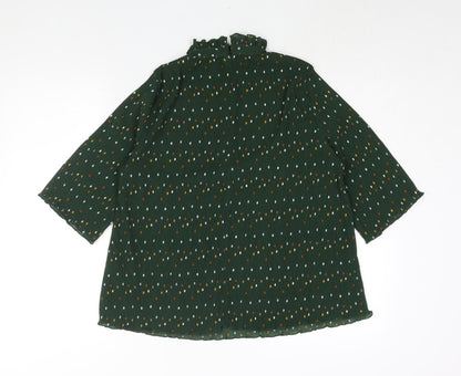 Womens UK Size S Monki Green Basic Blouse