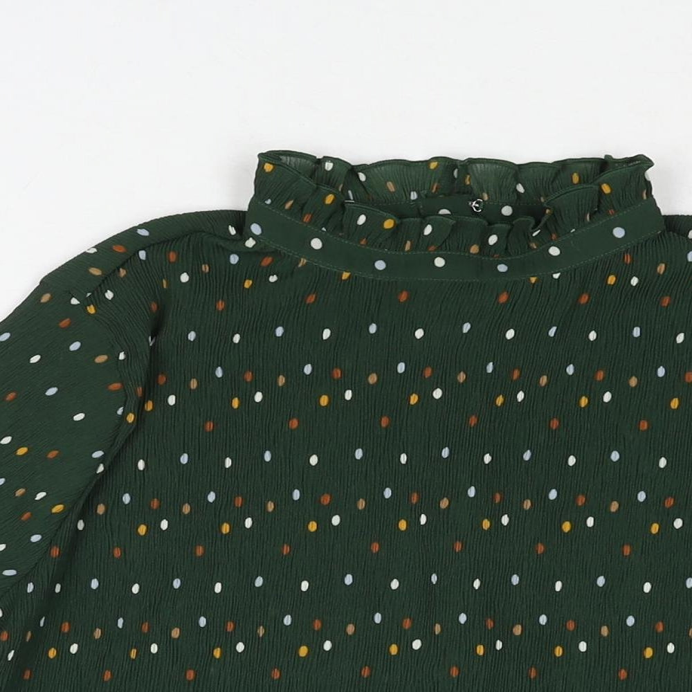 Womens UK Size S Monki Green Basic Blouse