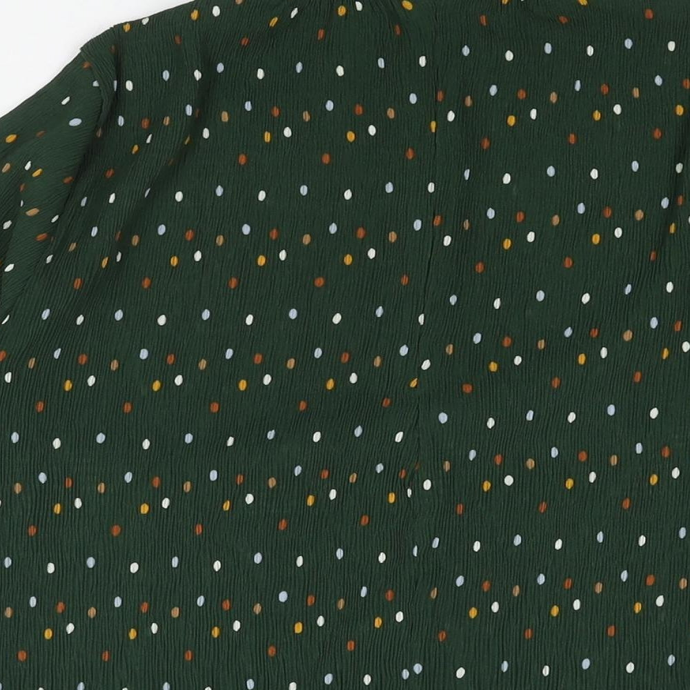 Womens UK Size S Monki Green Basic Blouse