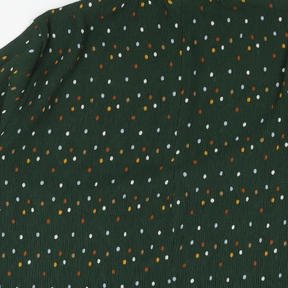 Womens UK Size S Monki Green Basic Blouse