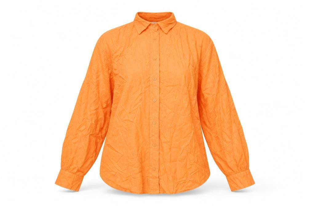 Womens UK Size M Stradivarius Orange Basic Button-Up