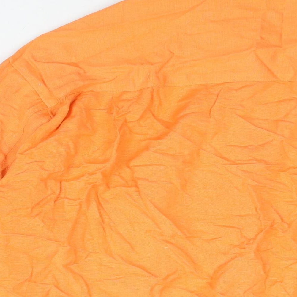 Womens UK Size M Stradivarius Orange Basic Button-Up