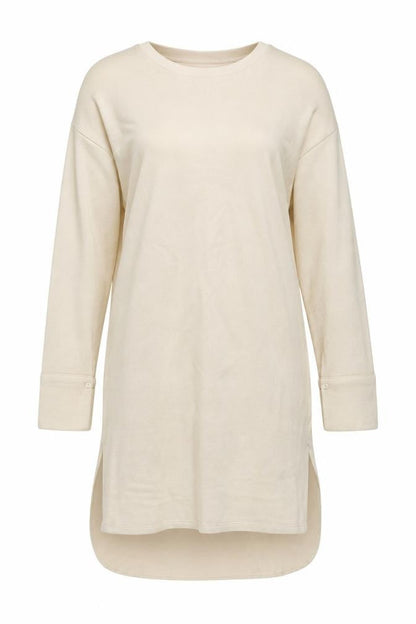 Zara Womens Beige Polyester Jumper Dress Size S Round Neck Pullover