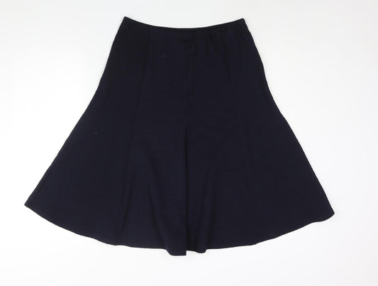 M&Co Womens Blue Geometric Polyester A-Line Skirt Size 12