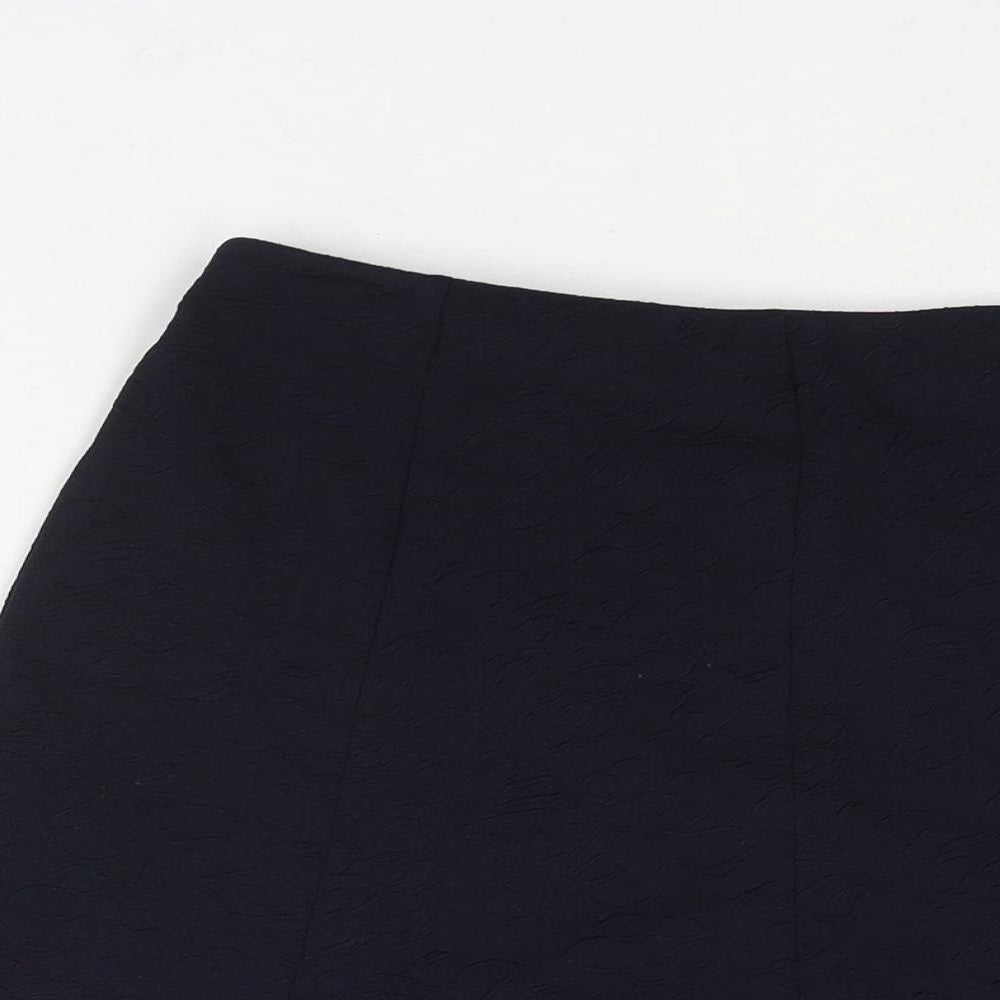 M&Co Womens Blue Geometric Polyester A-Line Skirt Size 12